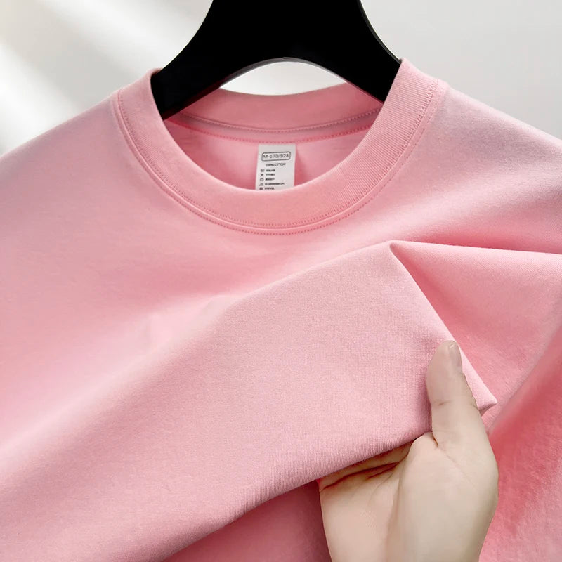 Men's 100% Cotton Solid Color Casual Short-Sleeve T-Shirt