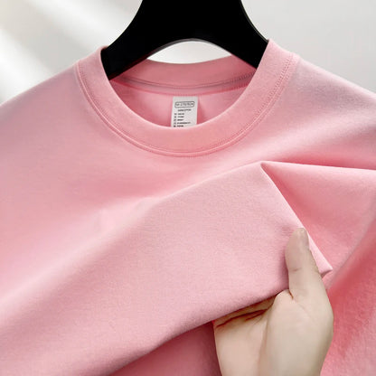 Men's 100% Cotton Solid Color Casual Short-Sleeve T-Shirt