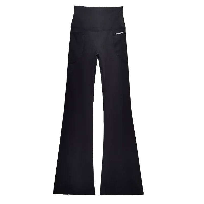 Women's High-Waist Double-Pocket Flare Yoga Pants
