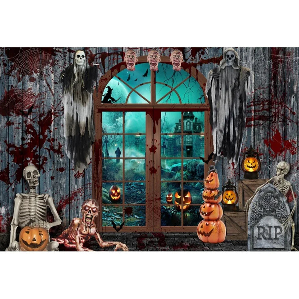 Scary Bloody Halloween Backdrop for Horror Photo Studio Props