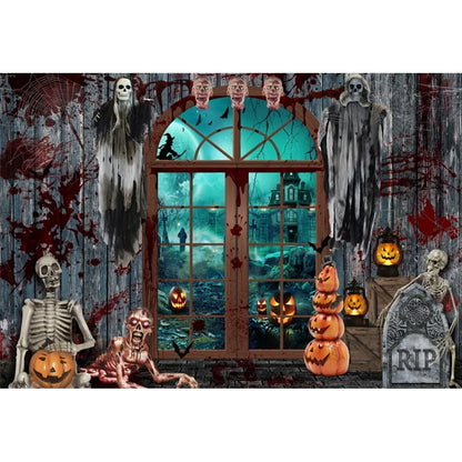 Scary Bloody Halloween Backdrop for Horror Photo Studio Props