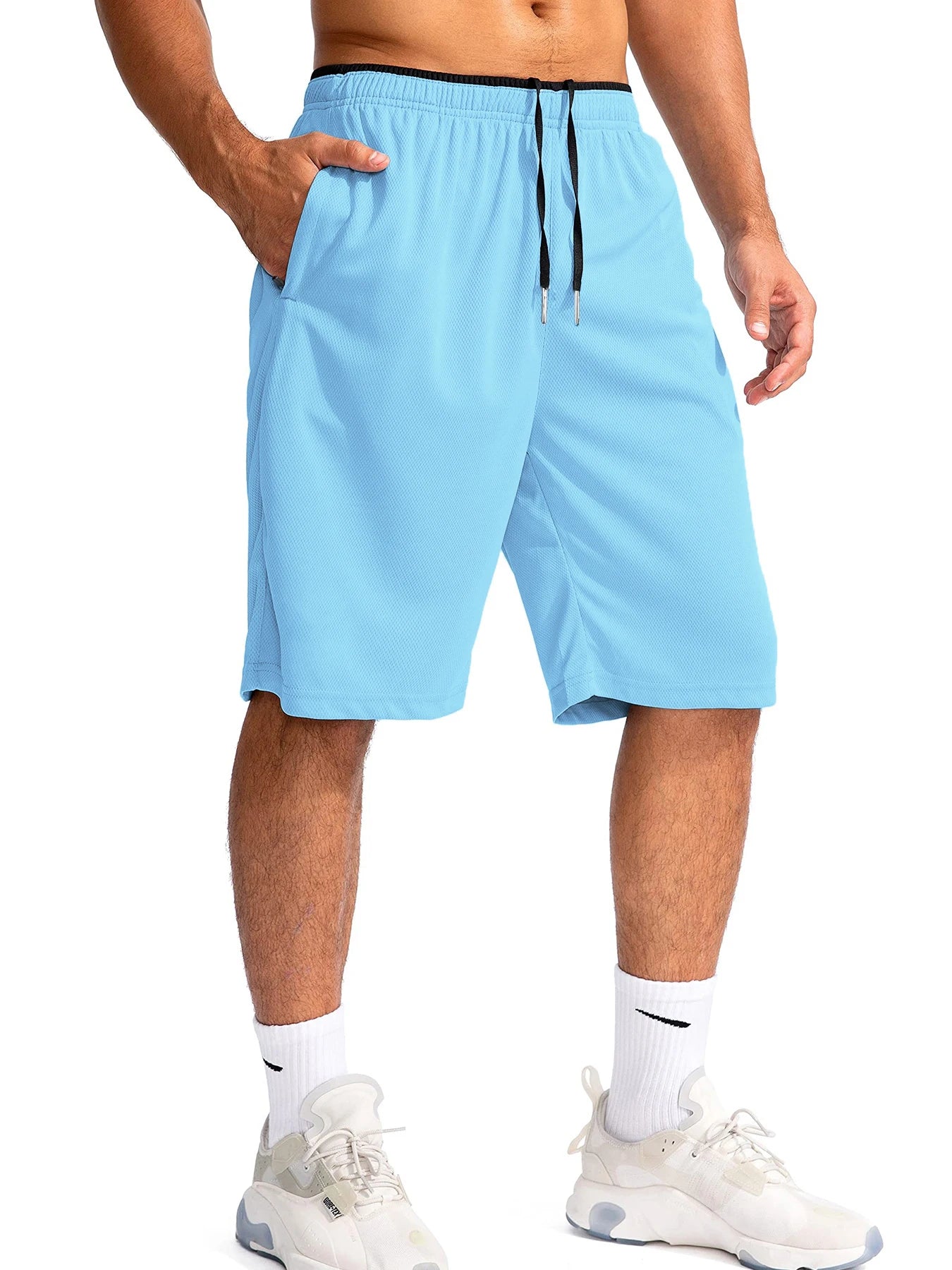 Men's Lightweight Quick-Dry Athletic Shorts with Drawstring