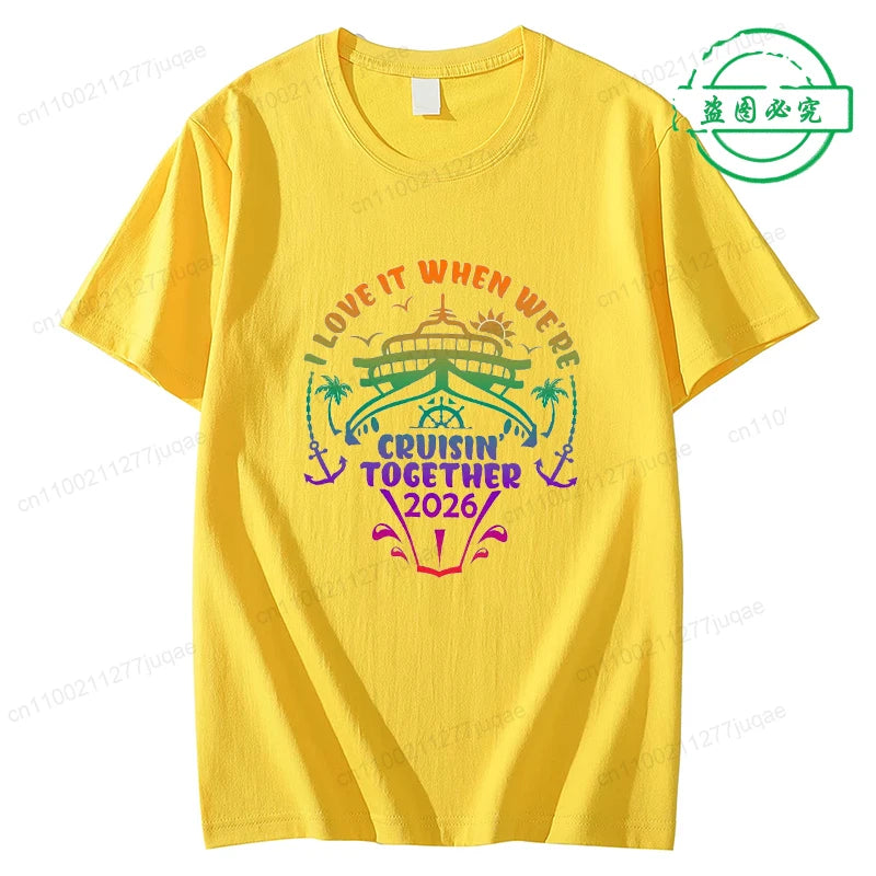 Unisex Cruise Squad 2026 Matching Cotton T-Shirt – Family Vacation & Sailing Tee
