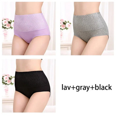 High-Waist Tummy Control Cotton Briefs 3-Pack