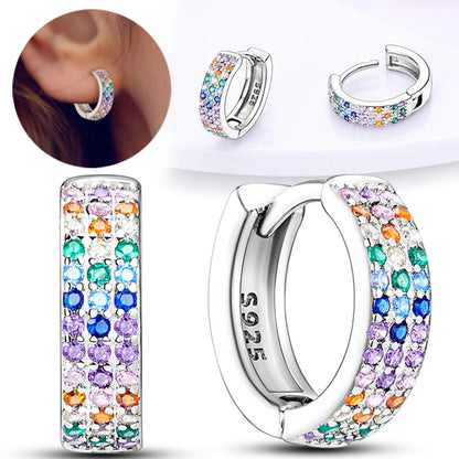 925 Sterling Silver Dancing Bee Hoop Earrings – Cute Enamel Zircon Jewelry