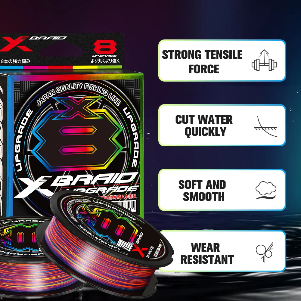 Xbraid Upgrade X8 Multicolor 8-Strand Braided Fishing Line