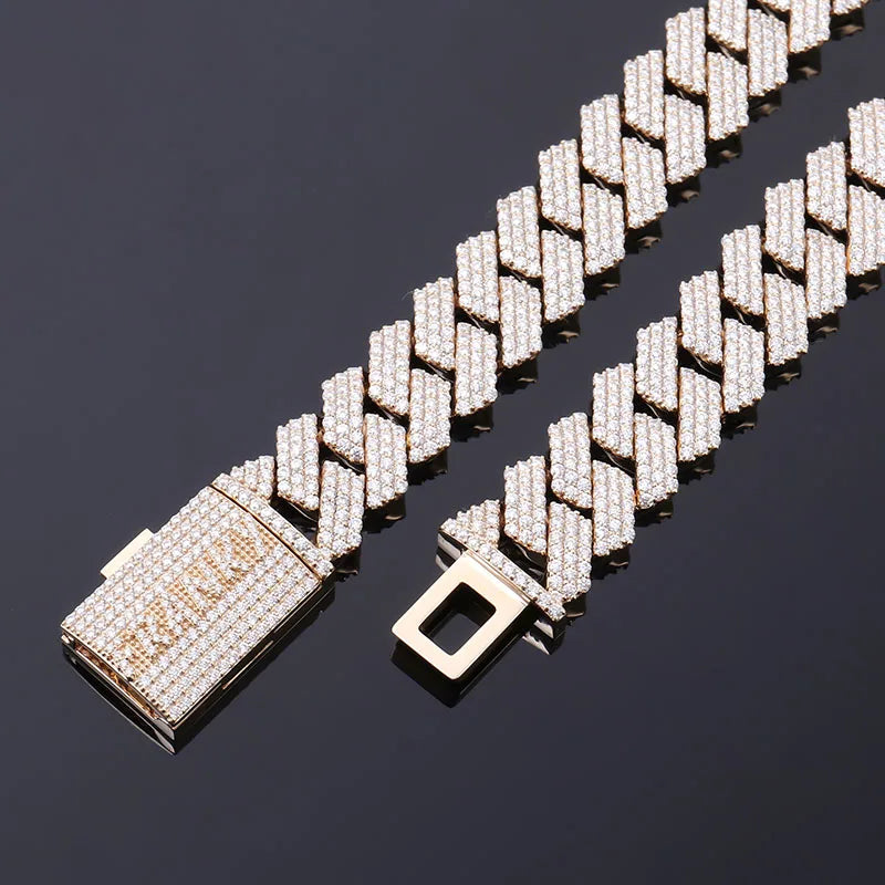 15mm 10K Gold Moissanite Miami Cuban Link Chain