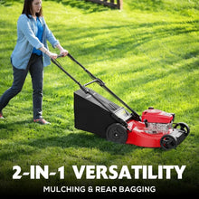 PowerSmart 21-inch Gas Powered Push Lawn Mower with 144cc 4-Stroke Engine with Easy Adjustable Cutting Height
