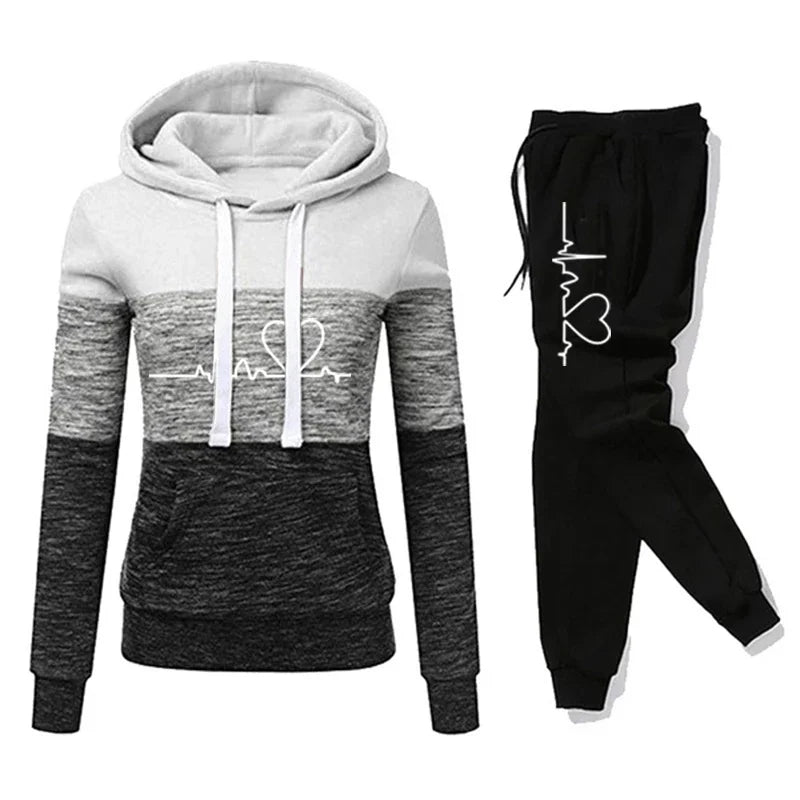 Hooded Sweatshirt Versatile Joggers Set