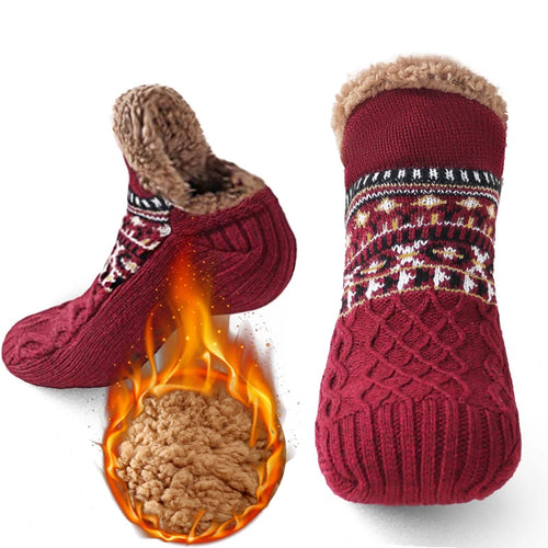 Winter Knitted Slippers Socks