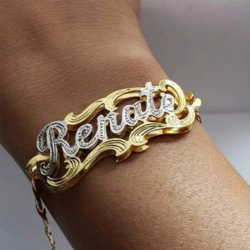 DHQH Personal Name Two-tone Stainless Steel Bracelet