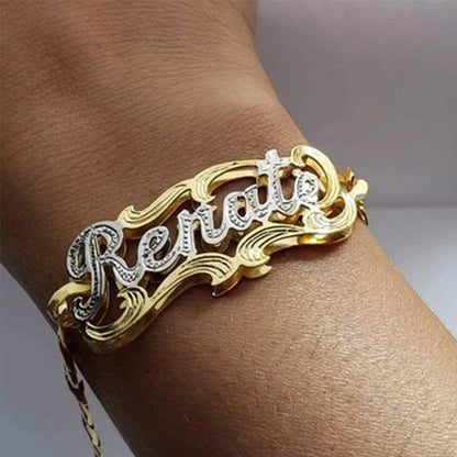 DHQH Personal Name Two-tone Stainless Steel Bracelet