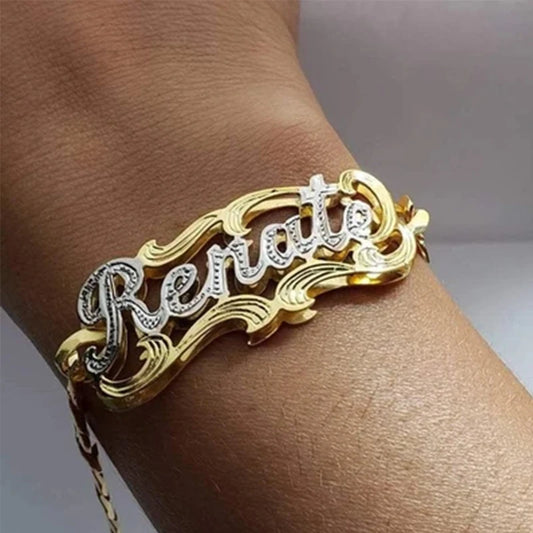 DHQH Personal Name Two-tone Stainless Steel Bracelet
