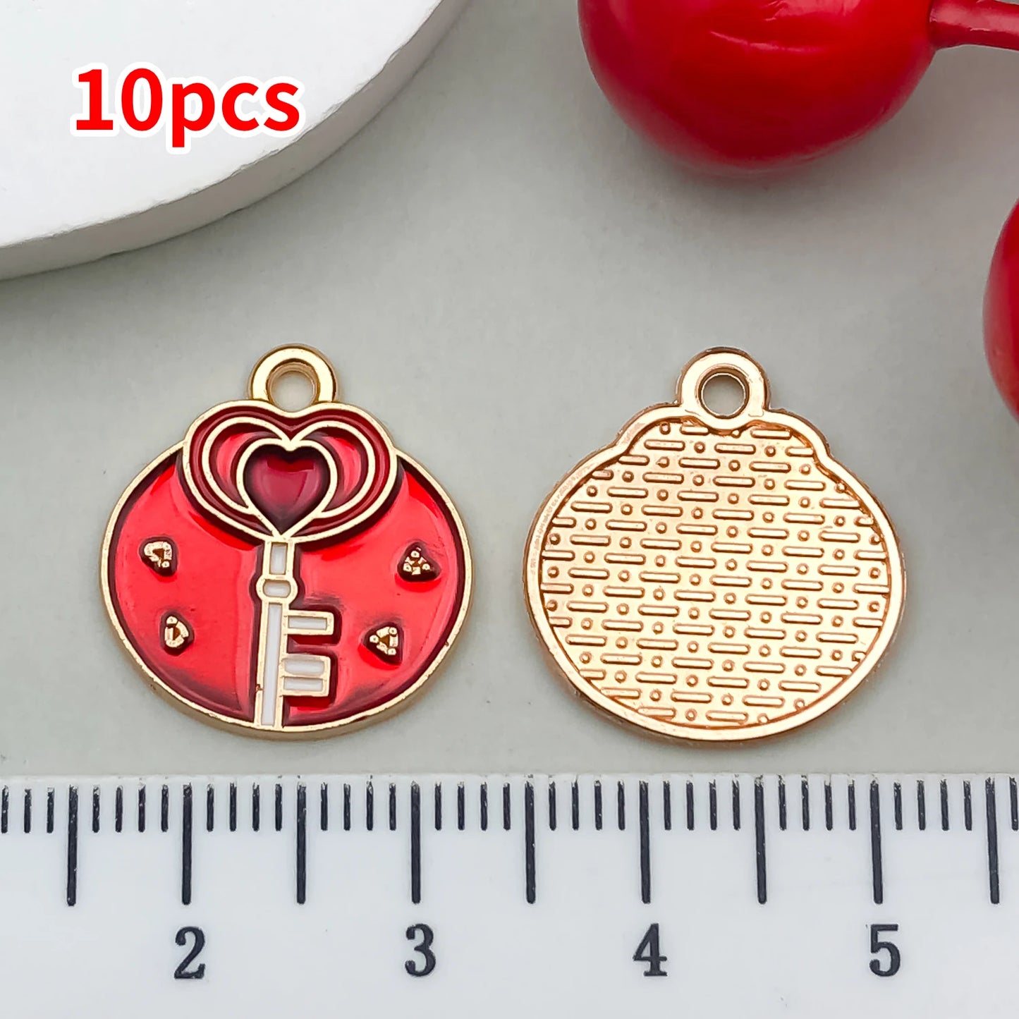 10-20 Piece Valentine's Day Mixed Alloy Flower Charms Set - DIY Jewelry Making Pendants