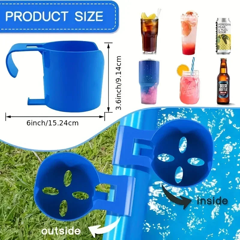 Heavy Duty Poolside Cup Holder & Hanging Organizer