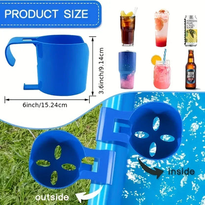 Heavy Duty Poolside Cup Holder & Hanging Organizer