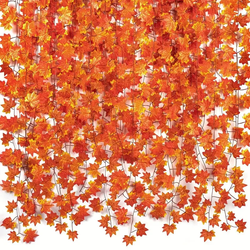 Artificial Autumn Maple Leaf Hanging Garland