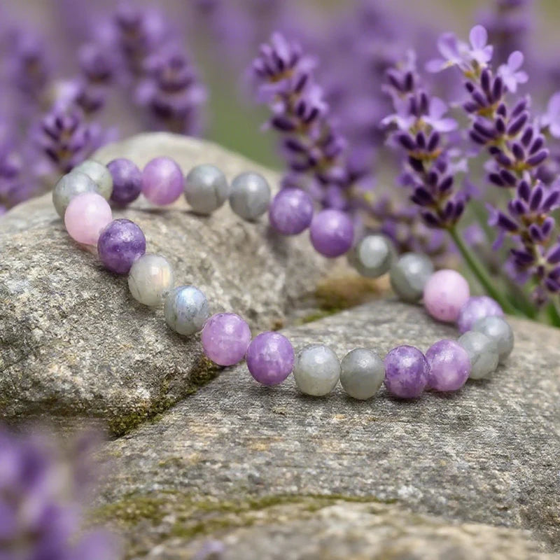 Natural Labradorite Bead Bracelet