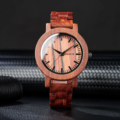BOBO BIRD Natural Handcrafted Wooden Lightweight Quartz Wristwatch