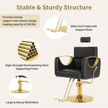 360° Swivel Hair Stylist Barber Chair with Headrest