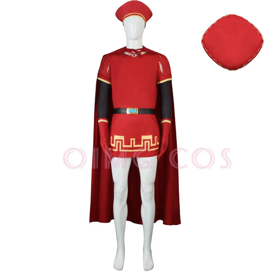 Lord Farquaad Cosplay Costume - Shrek Red Uniform & Cape Set
