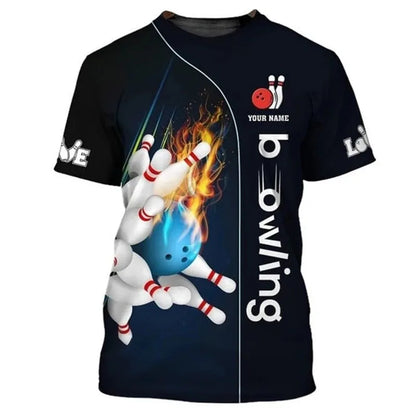 Men's Custom Name Bowling Pins Performance Jersey Shirt