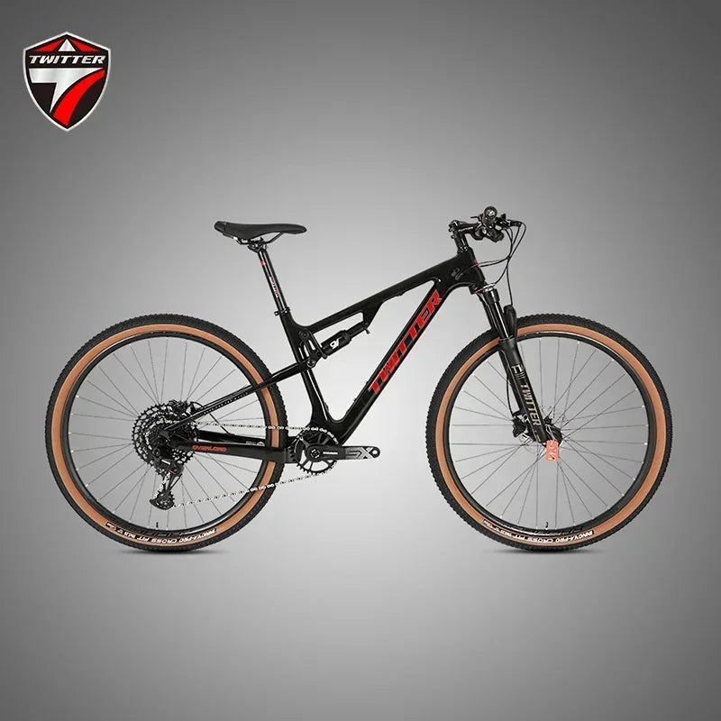 TWITTER OVERLORD EDS-13S Electronic shifting Oil Disc Brake Full suspension Carbon Fiber Mountain Bike