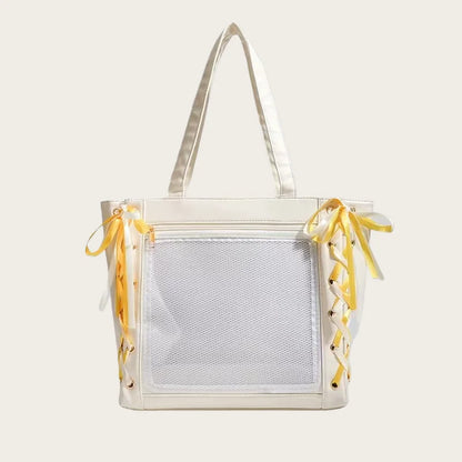 Japanese Cute Ribbon Ita Bag Transparent Lolita Tote Bag