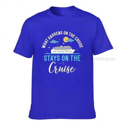 Men’s 100% Cotton Cruise Ship Graphic T-Shirt – Casual Nautical Short Sleeve Tee