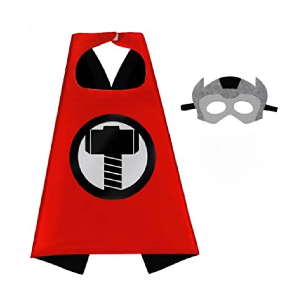Kids' Superhero Capes & Masks Set – Cartoon Dress-Up Costume Party Favor