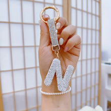 Sparkling Rhinestone Alphabet Keychain