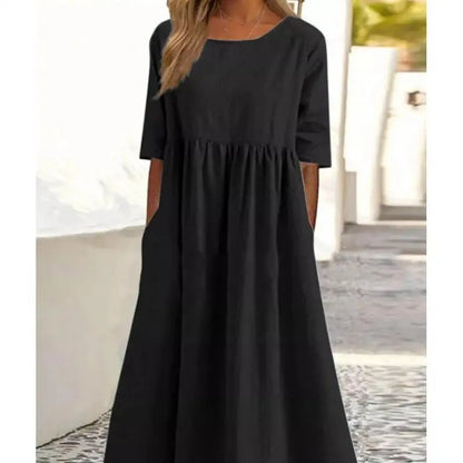 Women's Elegant Long Sleeve Flounce A-Line Dress