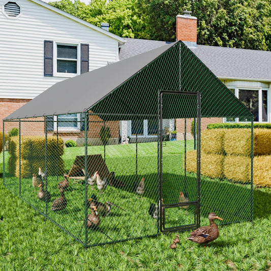 Heavy Duty Outdoor Metal Chicken Coop & Poultry Run