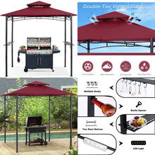BBQ Gazebo Canopy with LED Light 8x5 Feet Durable and Weather-Resistant