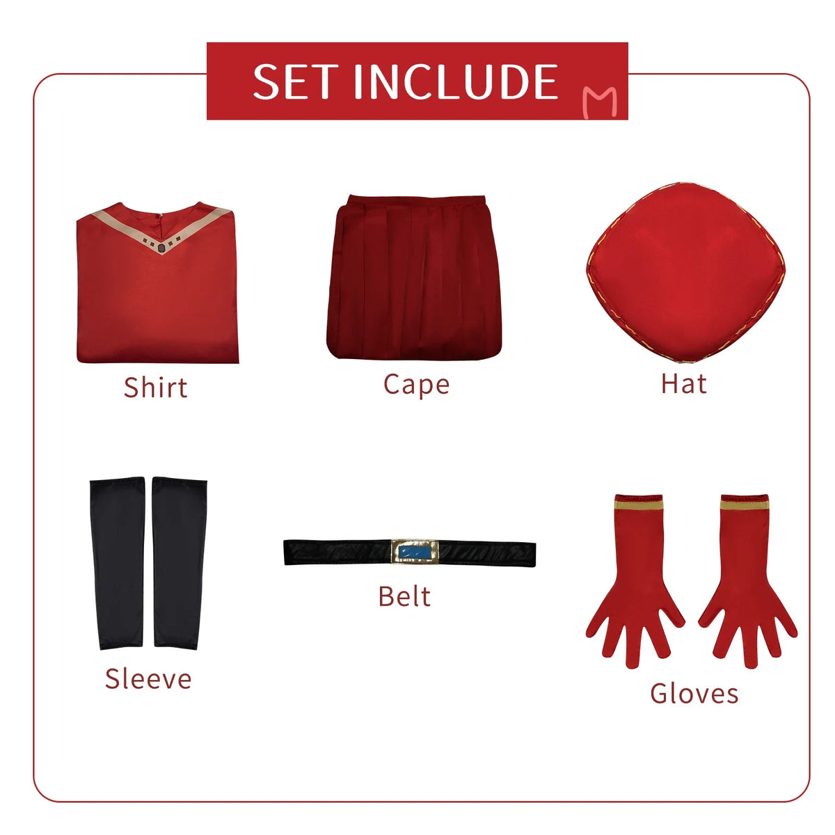 Lord Farquaad Cosplay Costume - Shrek Red Uniform & Cape Set
