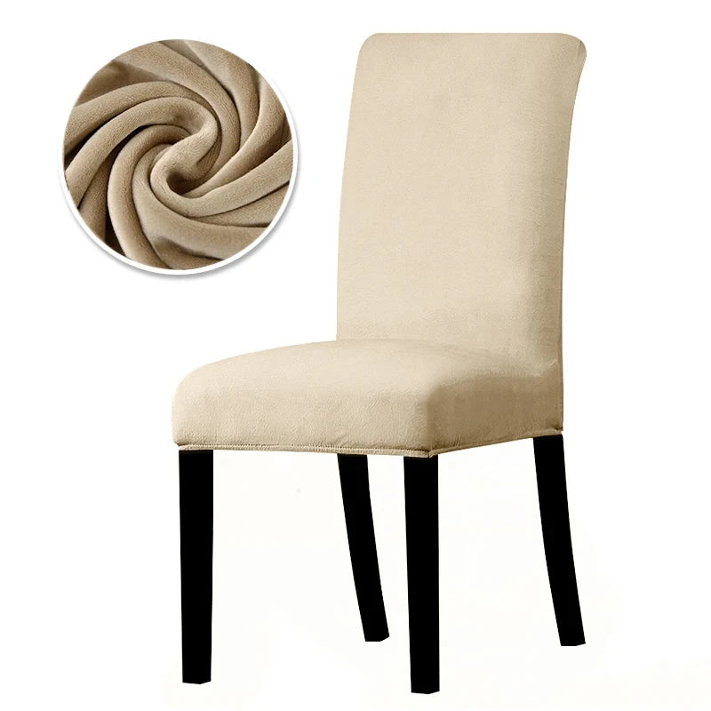 Luxurious Soft Velvet Stretch Chair Covers – Universal Slipcover Protector for Dining Room, Hotel & Office