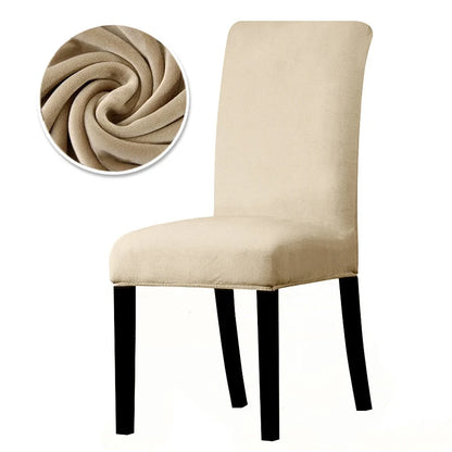 Luxurious Soft Velvet Stretch Chair Covers – Universal Slipcover Protector for Dining Room, Hotel & Office