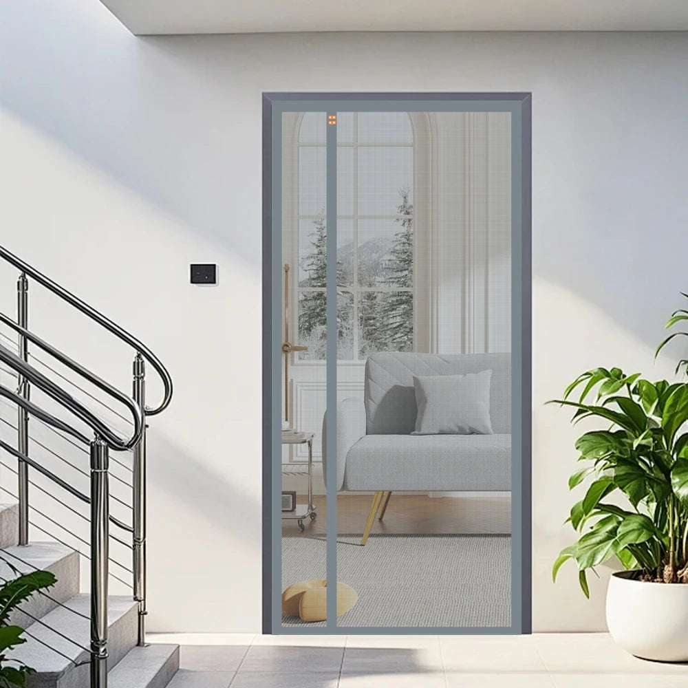 Long Magnetic Stripe No-punch Screen Door Curtain