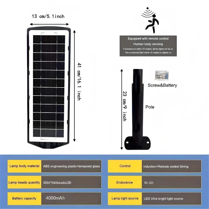 2-Pack 540-LED Solar Street Lights with Motion Sensor