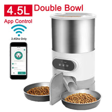 Smart APP Controlled Stainless Steel Double Meal Feeding Dispenser