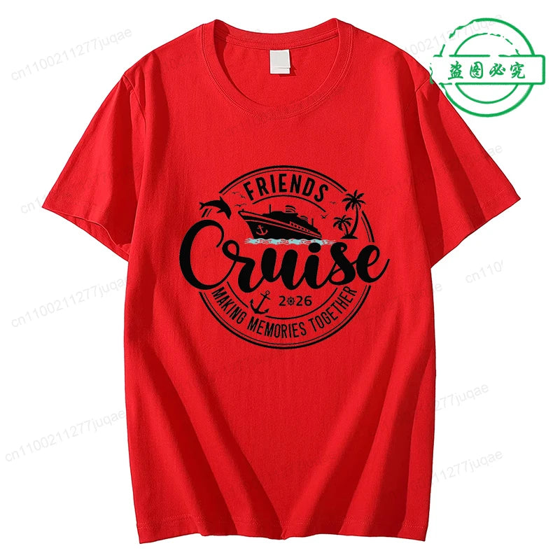 Women’s Cruise Squad 2026 Graphic T-Shirt – Casual Short Sleeve Vacation Tee