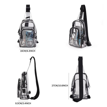 Clear Crossbody Chest Bag with USB Charging Port