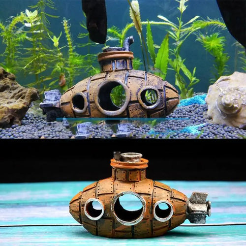 Resin Submarine Ornaments Fish Tank Decoration