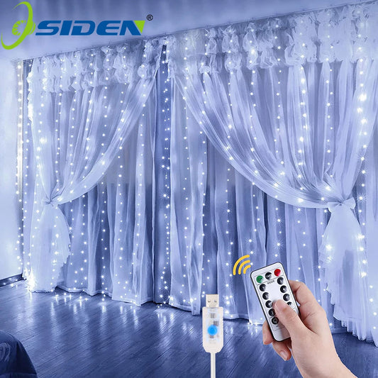LED Curtain Garland Lights 8 Modes