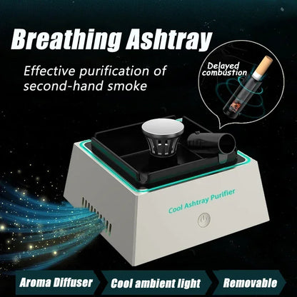 Smart Air Purifier Ashtray with Atmosphere Light and Odor Filter