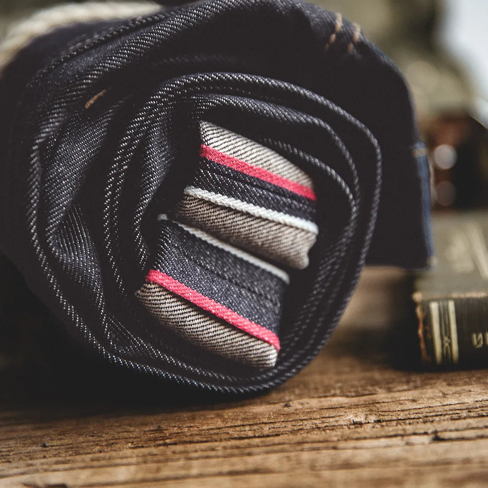 Maden Retro Raw Denim Jeans with Zipper Fly