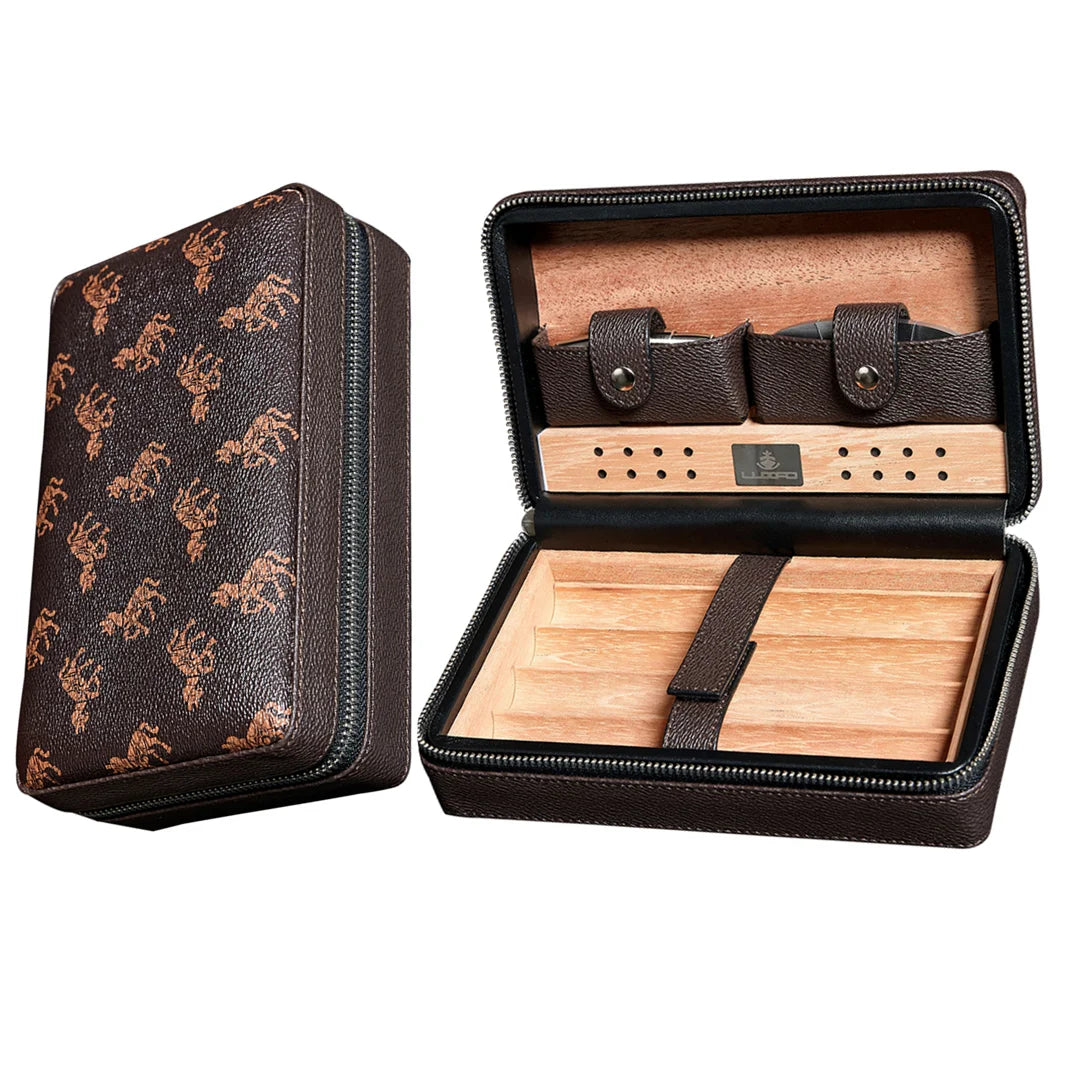 4-Cigar Cedar Wood Cigar Humidor Box