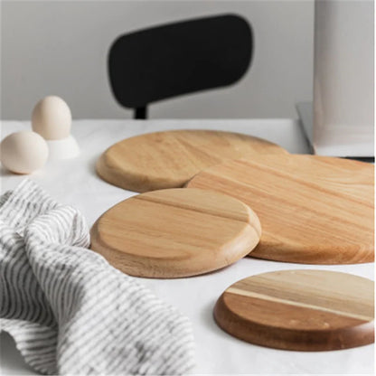Retro Round Eco-Friendly Wood Plate