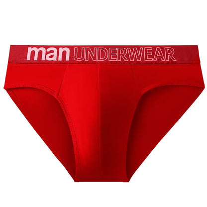 4-Pack Men's Breathable Elastic Briefs - Letter Print Waistband Underwear