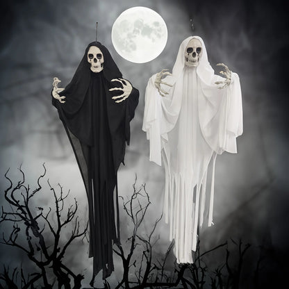 Classic Horror Ghost Doll Hanging Decoration, Spooky Halloween Skeleton Phantom Outdoor Pendant